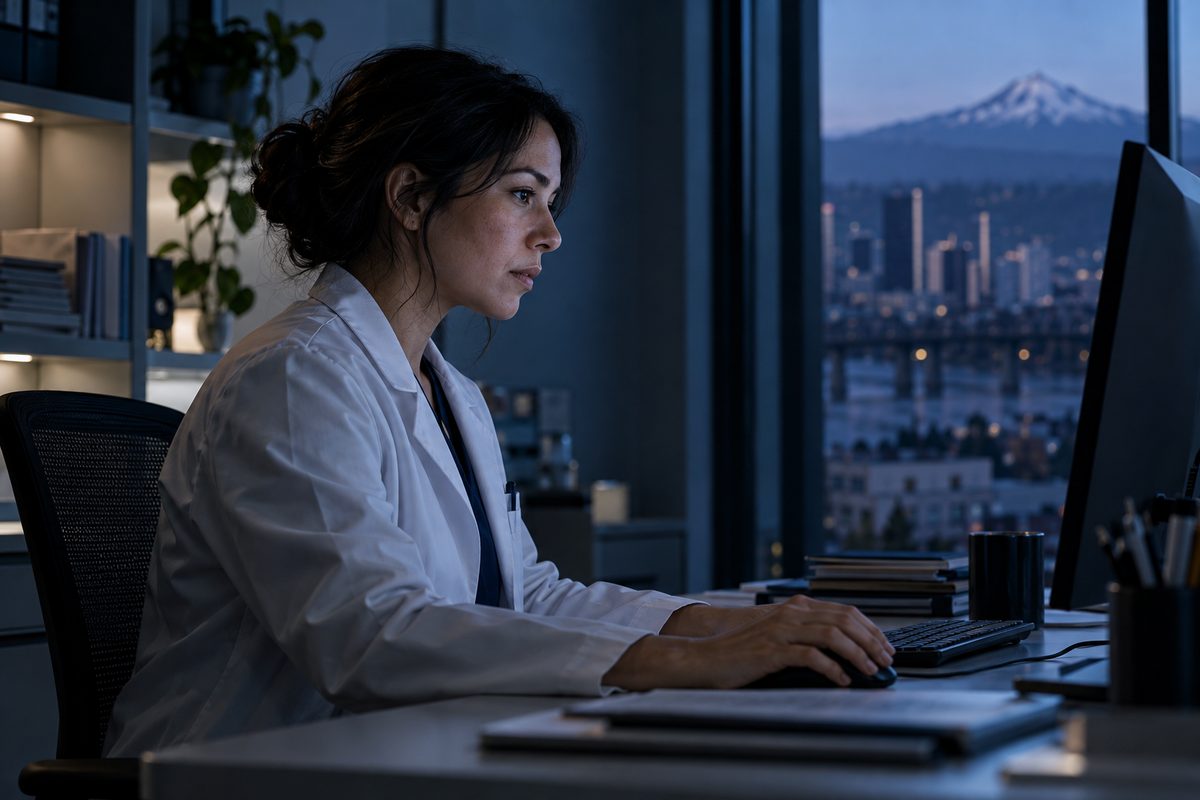 Secure healthcare streaming verification on diagnostic reference display.