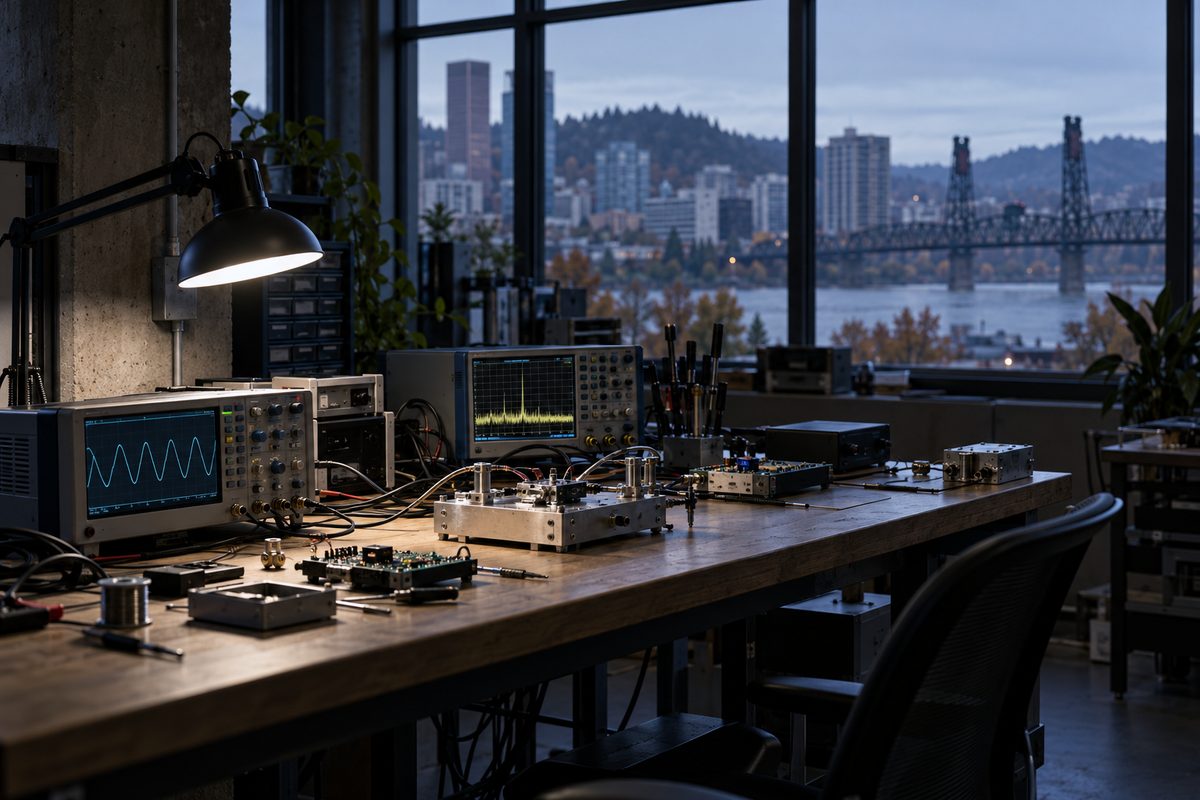 Engineering laboratory workstation at the Portland studio.
